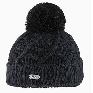 Bula Taylor black pompom diamond cable tuque  NWT